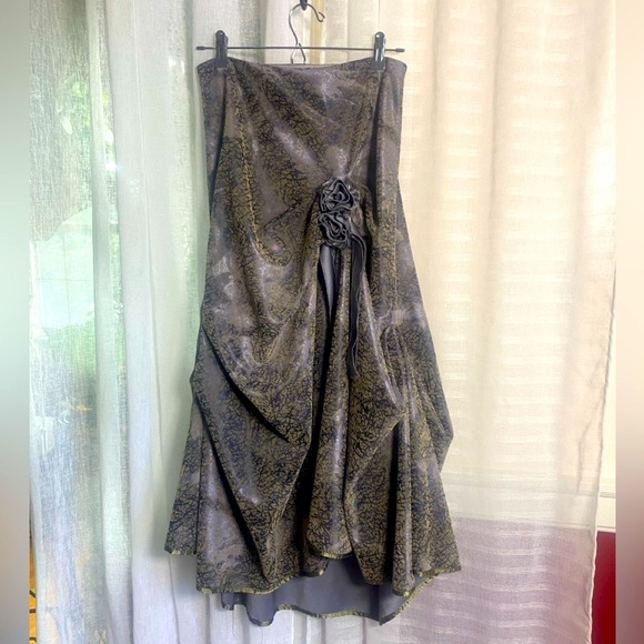 ELODIE Skirt Size M Iridescent Purple Gray Gathered Skirt NeoGothic Steampunk - Picture 14 of 14